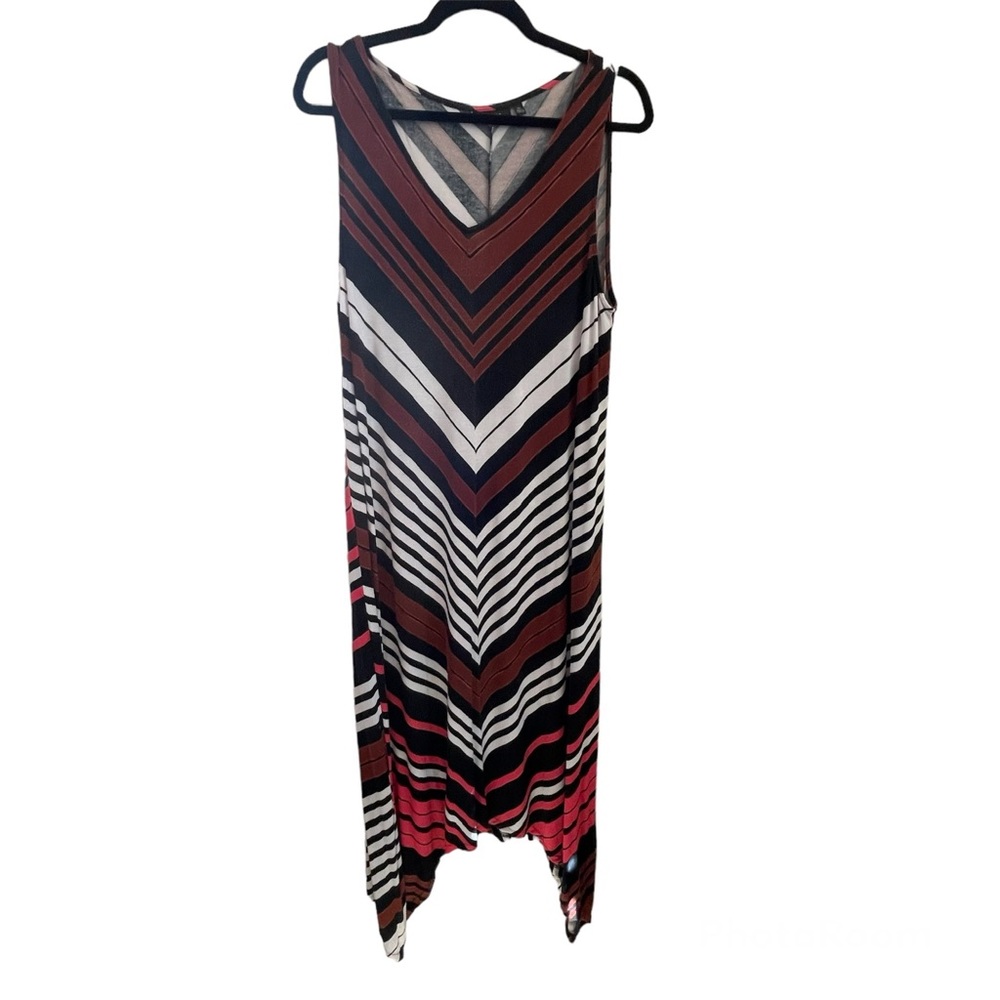 Apt 9 Maxi V-Neck Tank Striped Dress  - XL